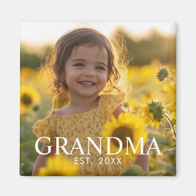 Modern Grandma Photo Magnet (Front)