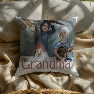 Modern Grandma Photo & Quote   Custom Color Cushion