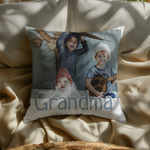 Modern Grandma Photo & Quote   Custom Colour Cushion