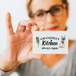 Modern Grandma's Kitchen Is Always Open Best Gift Business Card<br><div class="desc">Welcome to Grandma's Kitchen, where love and warmth are always on the menu! Delight your favourite grandmother with this charming gift product from Zazzle. Whether it's for Mother's Day, her birthday, or just to show appreciation, this thoughtful item is sure to bring a smile to her face.Surprise Grandma with a...</div>