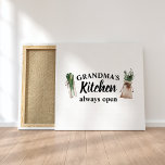Modern Grandma's Kitchen Is Always Open Best Gift Canvas Print<br><div class="desc">Welcome to Grandma's Kitchen, where love and warmth are always on the menu! Delight your favourite grandmother with this charming gift product from Zazzle. Whether it's for Mother's Day, her birthday, or just to show appreciation, this thoughtful item is sure to bring a smile to her face.Surprise Grandma with a...</div>
