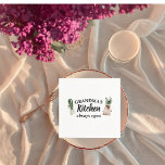 Modern Grandma's Kitchen Is Always Open Best Gift Napkin<br><div class="desc">Welcome to Grandma's Kitchen, where love and warmth are always on the menu! Delight your favourite grandmother with this charming gift product from Zazzle. Whether it's for Mother's Day, her birthday, or just to show appreciation, this thoughtful item is sure to bring a smile to her face.Surprise Grandma with a...</div>