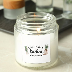 Modern Grandma's Kitchen Is Always Open Best Gift Square Sticker