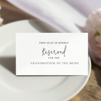 Modern GrandMother of the Groom Seating Reserved 