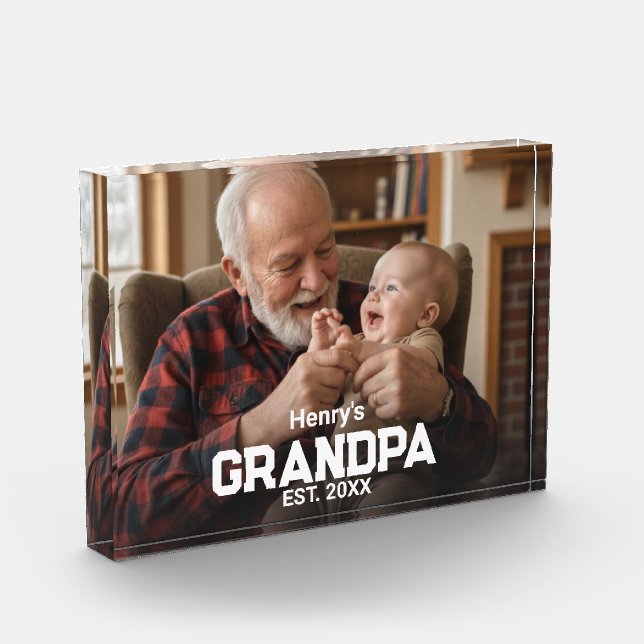 Modern Grandpa Est. Name Year Photo Block (Left)