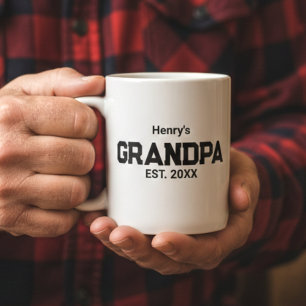Modern Grandpa Established Est. Name Year Coffee Mug