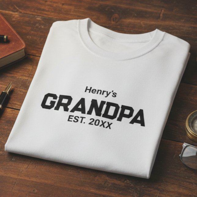 Modern Grandpa Established Est. Name Year  T-Shirt (Creator Uploaded)