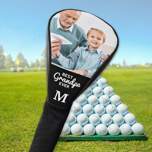 Modern Grandpa Personalised Monogram & Photo  Golf Head Cover