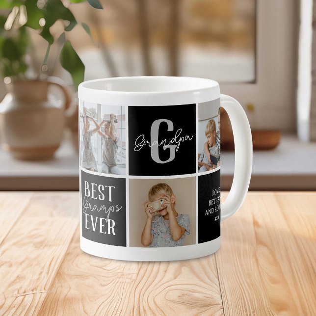 Modern Grandpa Photo Collage Coffee Mug (Creator Uploaded)