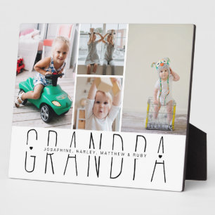 Modern Grandpa Photo Collage Plaque