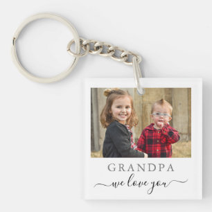 Modern Grandpa We Love You Grandchildren Photo Key Ring