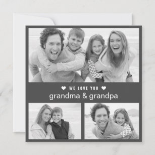 Modern Grandparents Day Black and White Photo