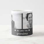 Modern Grandparents Day Black and White Photo Large Coffee Mug<br><div class="desc">Create a keepsake for this greeting card featuring 2 B&W filters applied with a dark grey divider. A white modern typography overlay. Message me if you need assistance or have any special requests.</div>