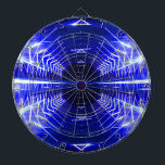 Modern Graphic Abstract Cool Glowing Vortex, Blue Dartboard<br><div class="desc">Modern Graphic Abstract Cool Glowing Vortex,  Blue - Custom Metal Cage Dartboard... 

#Games
#Dartboards</div>
