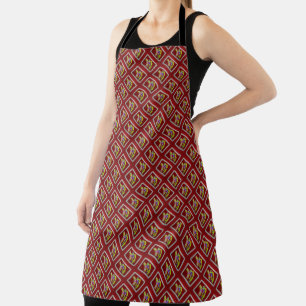 Modern Graphic art design tubes on dark plum Apron