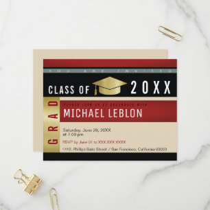 Modern graphic concept Graduation . Grad party Invitation Postcard