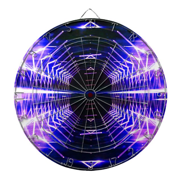 Modern Graphic Cool Glowing Vortex, Ultra Violet Dartboard (Front)