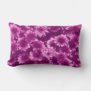 Modern Graphic Dahlia Pattern, Amethyst Purple Lumbar Cushion