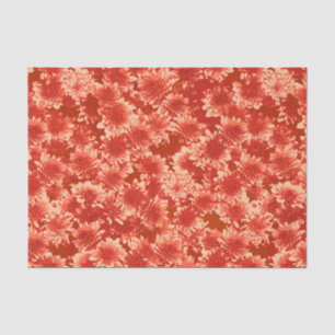 Modern Graphic Dahlia Pattern, Mandarin Orange Tissue Paper