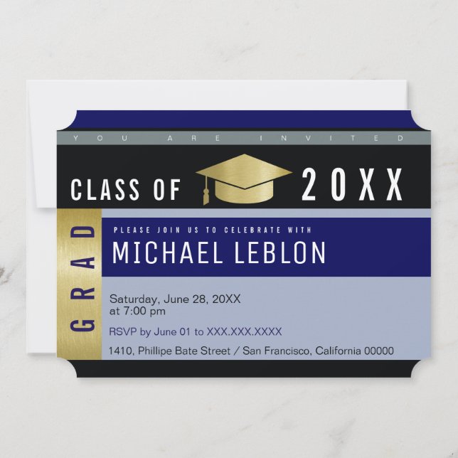 modern graphic design graduation , grad party invitation (Back)