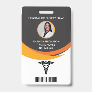 Modern Graphic Design Nurse Photo ID Badge