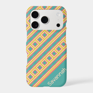 Modern Graphic Geometric Patterns Teal Yellow
