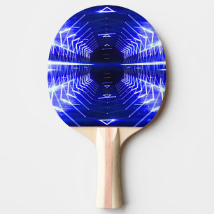 Modern Graphic Glowing Vortex, Blue - Ping Pong Paddle