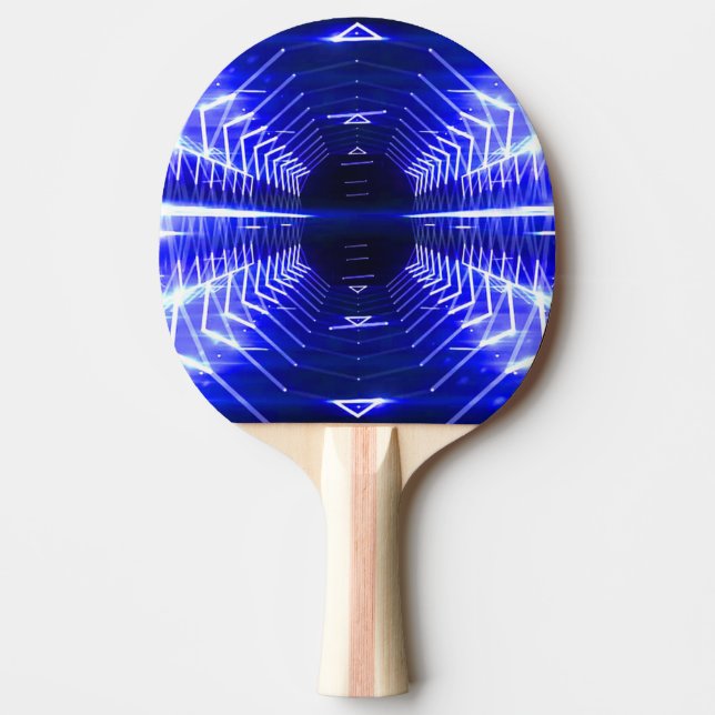 Modern Graphic Glowing Vortex, Blue - Ping Pong Paddle (Front)