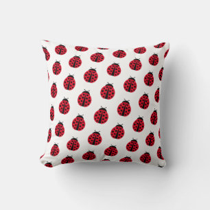 modern graphic ladybug motif cushion