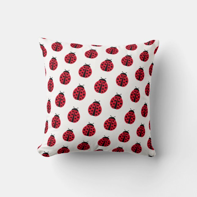 modern graphic ladybug motif cushion (Front)