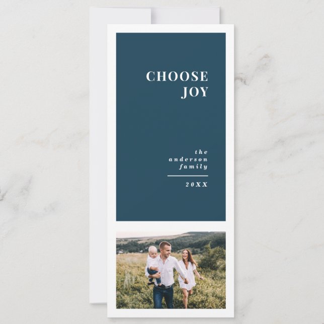 Modern, graphic minimal christmas multi photo announcement (Front)