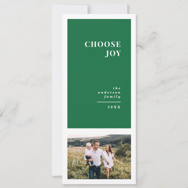 Modern, graphic minimal christmas multi photo announcement (Front)