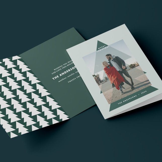 Modern graphic minimal Christmas photo Holiday Card (Creator Uploaded)