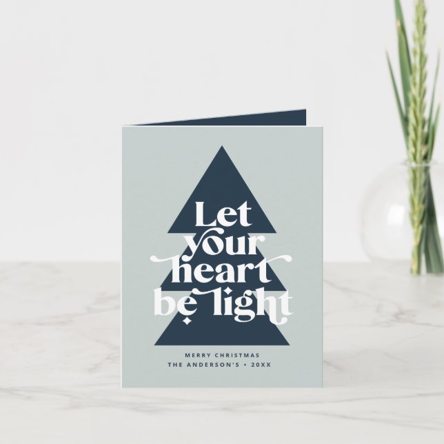 Modern graphic minimal Christmas tree Holiday Card (Front)