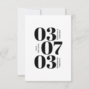 Modern, graphic minimal wedding save the date