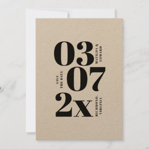 Modern, graphic minimal wedding save the date