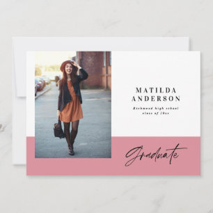 Modern graphic multi photo graduation party invite