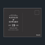 Modern, graphic, typographic photo save the date postcard<br><div class="desc">Modern,  graphic,  typographic photo save the date postcard. With a classy art deco style backer,  colour can be changed. Part of a collection.</div>