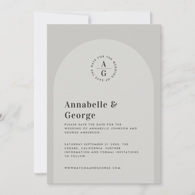 Modern graphic typography photo wedding save the date (Front)