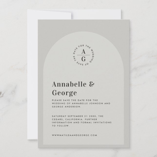 Modern graphic typography photo wedding save the date (Front)