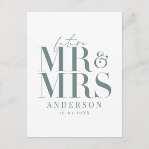 Modern, graphic, typography save the date postcard