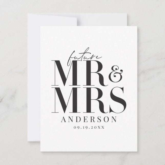 Modern, graphic, typography wedding invitation (Front)