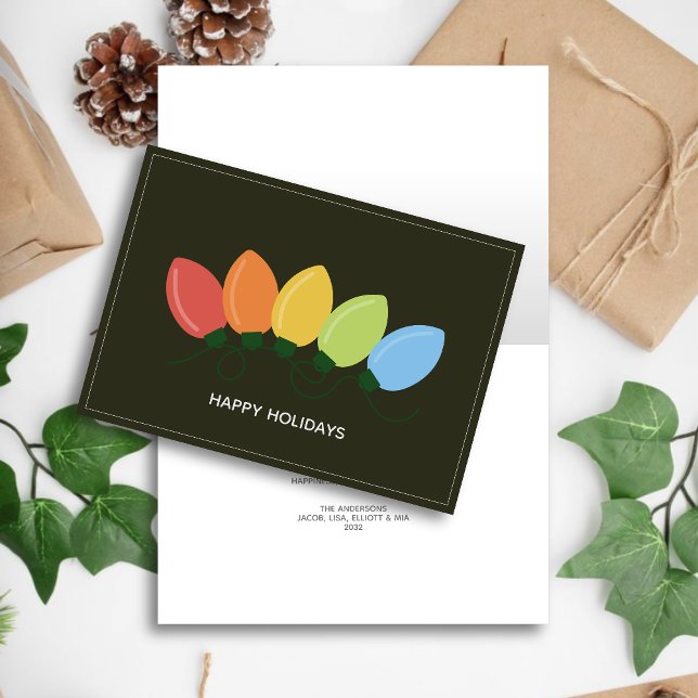 Modern Graphical Lights Christmas Holiday Card (Creator Uploaded)