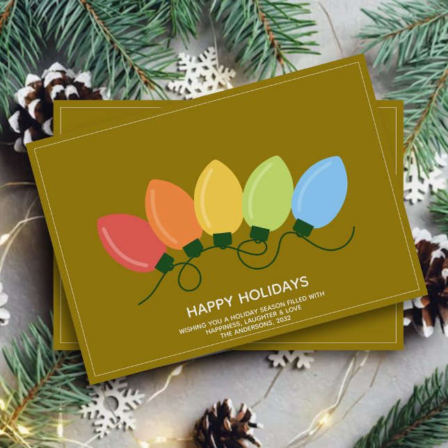 Modern Graphical Lights Christmas Holiday Card (Creator Uploaded)