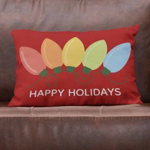Modern Graphical Lights Christmas Lumbar Cushion