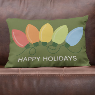 Modern Graphical Lights Christmas Lumbar Cushion