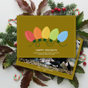 Modern Graphical Lights Christmas Photo Holiday Card