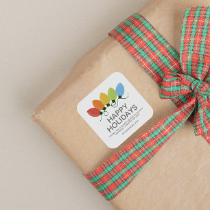 Modern Graphical Lights Christmas Square Sticker