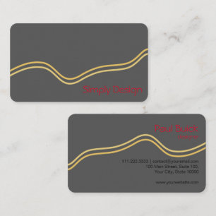 Modern Graphics Anthracite Gold Red Professional Business Card