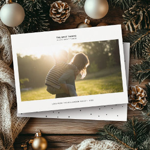 Modern Gratitude Quote   Family Photo Minimalist Holiday Card